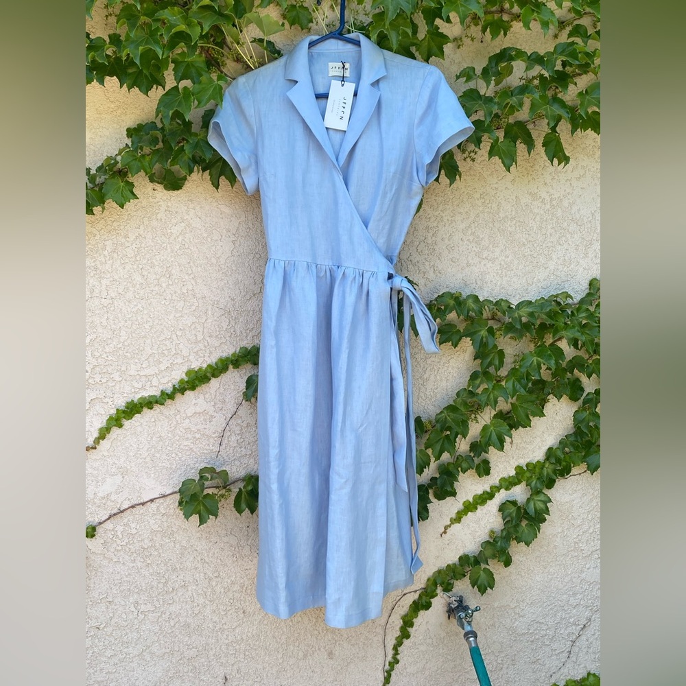 Zara Sky Blue Midi Wrap Dress
